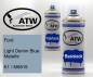 Preview: Ford, Light Denim Blue Metallic, K1 / M6815: 400ml Sprühdose + 400ml Klarlack - Set, von ATW Autoteile West.